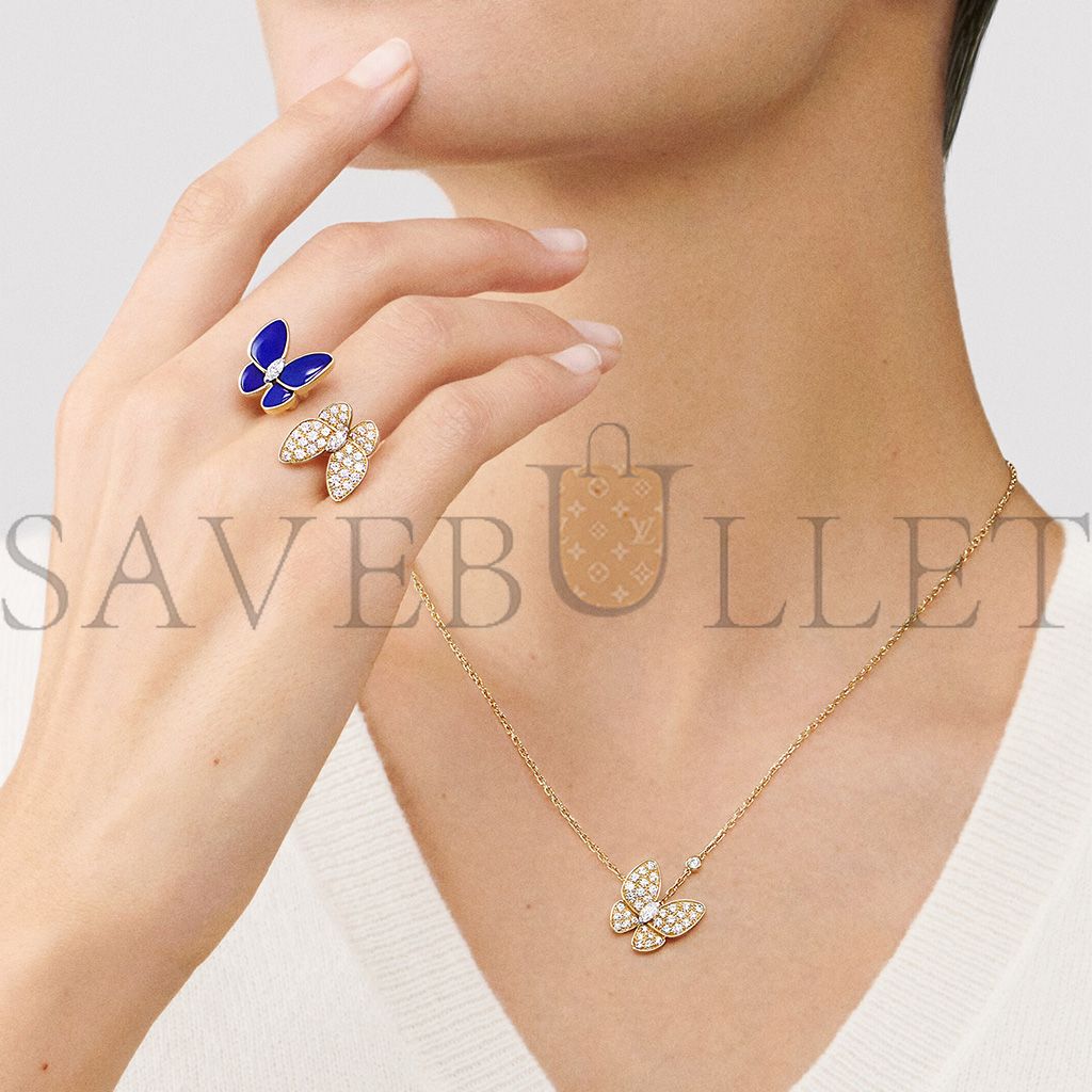 v*n cl*f arpels two butterfly pendant - yellow gold, Di*m*nd  vcarp3dp00